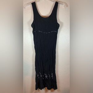 Vintage‎ Studio JPR Maxi Dress Moon Phases & Floral Size Large Black 0063